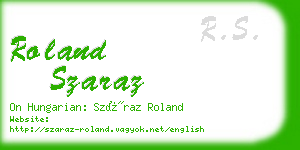 roland szaraz business card